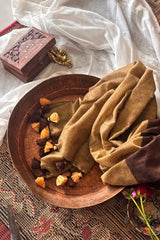 Yogini Brown and Beige Pure Cotton Saree with Tassels - Qatha 