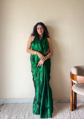 Mohini – Green Handloom Tissue Cotton Saree